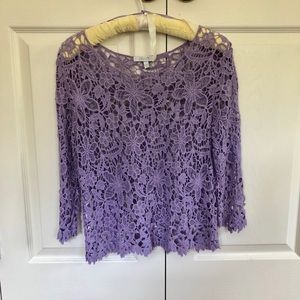 Delia’s lavender colored lace blouse
